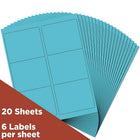 JAM Paper Étiquettes adresse pour le courrier, 4 x 3 1/3 po, bleu lune Astrobright, 240/pqt-4 x 3,33 po