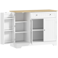 HOMCOM - Buffet moderne avec plateau effet bois et étagères de rangement multiples - blanc-Grand espace de rangement pour accueillir divers objets et vivre sans encombrement 