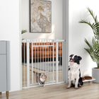 PawHut - Porte pour chien 30"-41" avec petite porte et kit d'extension - 37" H-Largeur ajustable de 29,9 po à 40,9 po (76-104 cm) pour s'adapter à différentes portes