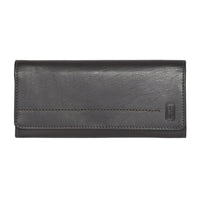 Club Rochelier - Portefeuille mince pliable pour femme - Marron-14 emplacements pour cartes de crédit