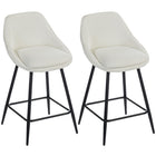 HOMCOM - Tabourets de bar pivotants hauteur comptoir 26 po - blanc crème - paquet de 2-Un ensemble de deux tabourets de bar modernes crée un look coordonné 
