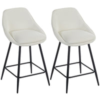 HOMCOM - Tabourets de bar pivotants hauteur comptoir 26 po - blanc crème - paquet de 2-Un ensemble de deux tabourets de bar modernes crée un look coordonné 
