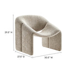 Modway - Vivi Chenille Rembourré Chaise d’accent - Kaki-Sellerie en chenille