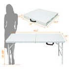 Homy Casa - Table pliante portative de 4 pi avec 4 hauteurs réglables pour utilisation intérieure et extérieure, camping - Blanc-Le plastique PEHD résiste aux taches du quotidien