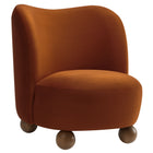 Modway - Monroe Performance Velvet Chaise d’accent - Noyer rouillé-Velours de performance résistant aux taches