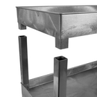 Luxor - Chariot utilitaire polyvalent à deux plateaux cuvettes Luxor TUFFY XL - 32" L x 18" P - gris-Les plateaux comprennent des rebords de retenue de 2,5 pouces pour aider à empêcher les articles de glisser pendant le déplacement