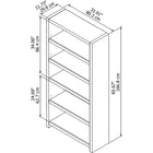 Bush Business Furniture - Bibliothèque à 5 tablettes Echo, blanc pur (KI60104-03)-Dimensions après assemblage : 31.61 po H x 11.73 po L x 65.67 po P