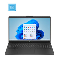 HP - Ordinateur portable 15,6 po - Processeur Intel N100, 128 Go SSD, 4 Go RAM, Windows 11 Famille en mode S avec 1 an d'abonnement à Microsoft 365- Windows 11 Famille en Mode S : Faites l’expérience de Windows le plus sûr jamais construit, avec des temps de démarrage rapides, une réactivité accrue et une protection supplémentaire contre les tentatives d’hameçonnage et les logiciels malveillants