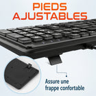 Delton - Clavier KB20 à grandes touches avec rétroéclairage, noir-Les touches se distinguent par un lettrage aux couleurs vives qui contraste avec le fond, ce qui améliore la lisibilité pour les utilisateurs malvoyants