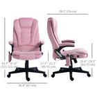 Vinsetto - Chaise de bureau de massage à haut dossier avec vibrations 6 points - rose-Tissu à effet velours respirant et confortable
