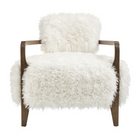 Modway - Zinnia Fausse fourrure Chaise d’accent - Blanc-7
