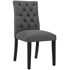 Modway - Duchess Tissu Chaise à manger Ensemble de 2 - Gris-Pieds en caoutchouc massif
