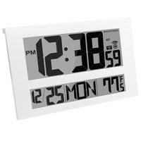 Marathon - Horloge atomique numérique murale, gros écran, qualité commerciale, blanche (CL030025WH)-Gros écran ACL de 4,625 po
