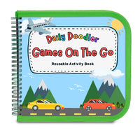 The Pencil Grip - Cahier d'activités réutilisable Daily Doodler - Jeux Nomade, 4 Wonder Stix inclus-Cahier d'activités réutilisable : dessinez, essuyez, recommencez !