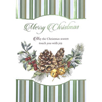 Rosedale - Cartes De souhaits Noël / Enveloppes - 5-1/2 po x 8 po - Pomme de pin - Paquet de 12-Cartes de souhaits qualité boutique