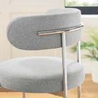 Modway - Albie Tissu Tabourets de comptoir Ensemble de 2 - Argent gris-Assemblée requise