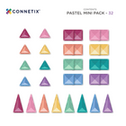 Connetix - Pastel Mini Pack, Contenant 32 Pièces-Libérez l'imagination de votre enfant alors qu'il crée ses propres fusées, crèmes glacées, maisons, dinosaures, fleurs, animaux, bateaux, paysages urbains, mandalas et bien plus encore
