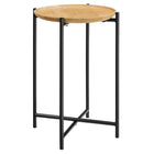 Modway - Xilo Bois et métal ronds Table d’appoint - Chêne-Table d’extrémité ronde