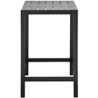 Modway - Maine Terrasse extérieure Bar Table, Brun Gris-Lattes de bois synthétique gris clair