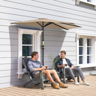 Outsunny - Parasol demi-cercle de patio avec manivelle et aération - 9,8 pi - café-Installation et démontage faciles grâce à la manivelle