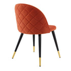 Modway - Cordial Performance Velvet Chaises de salle à manger Ensemble de 2 - Orange-Capacité du poids de la chaise : 300 lbs.