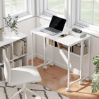 HOMCOM - Bureau pliant à roulettes 31,5 pouces avec sac de rangement - Blanc-Le bureau pliant peut servir de table d'appoint pour s'adapter aux espaces étroits