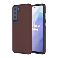 AXS - PROTech coque anti-choc avec bordures surelevees et une durabilite militaire pour Samsung Galaxy S21 FE5G,Bourgogne-Resistant aux chocs