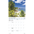 DateWorks - Calendrier Mural 16 Mois des Plages 2025 - 12 po x 12 po - Bilingue-Scénique