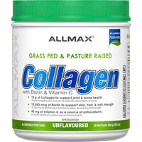 Allmax - Poudre de peptides de collagène Naturals avec biotine et vitamine C - 454 g-Collagène Allmax Naturals 454 g
