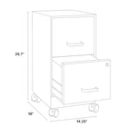 Hirsh Industries - Classeur vertical Space Solutions à profondeur de 18 po avec roulettes, 2 tiroirs, charbon métallique-Tiroirs pleine grandeur à côtés hauts offrant de l'epace de rangement pour des fournitures variées