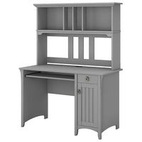 Bush Furniture Salinas – Bureau d'ordinateur avec niche - gris Cape Cod (MY72308-03)-Stratifié sur bois composite