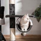 PawHut - Arbre à chat géant 94 po-102 po, tour haute jusqu’au plafond, blanc-Couleur : Gris foncé, Blanc 