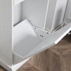 HOMCOM - Buffet bas à poubelle basculante 10 gallons avec bac caché et tiroir - blanc-Couleur : Blanc 