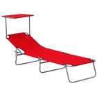Outsunny - Chaise longue d’extérieur - chaise longue pliante réglable - rouge-Convient pour les parcs extérieurs, jardins, patios, bords de piscine, vérandas, plages et plus encore