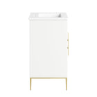 Modway - Awaken 24" Vanette de salle de bain - Blanc-Bassin en céramique