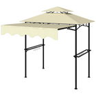 Outsunny - Gazebo de barbecue à double étage 8 pi x 7,6 pi - beige ...