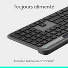 Logitech - Signature Slim Solar+ K980, clavier sans fil - Graphite-Optimisé par Logi LightCharge, une innovation en matière de charge qui combine une bande d’absorption de la lumière et une batterie éco-énergétique durable, intégrée dans notre clavier Signature Slim Solar+