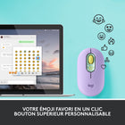 Logitech POP Mouse avec Sans Fil - Daydream-Le bouton emoji: Pressez le bouton coloré au milieu de la souris et ouvrez le menu emojis pour vos conversations. Créez votre raccourci en utilisant Logitech Software (Windows et macOS seulement)