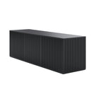 Nexera - Trelisse Meuble Tele 3 portes Noir 60 pouce-Étagère ajustable