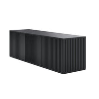 Nexera - Trelisse Meuble Tele 3 portes Noir 60 pouce-Étagère ajustable