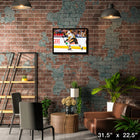 Evgeni Malkin Pittsburgh Penguins Passing Puck sur toile - Toile encadree - 31" x 22"-Sous licence officielle de la LNH et de l'AJLNH