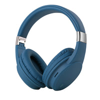 Basic Tech Écouteurs pliables sur l'oreille sans fil - Bleu-Bases profondes