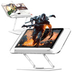 ShoppingAll - Porte-livre pliable et réglable avec base rotative à 360° et clips élastiques - Blanc-Polyvalence Exceptionnelle - De la tenue des livres de recettes et des documents à la prise en charge de votre MacBook ou de vos partitions musicales, ce support fait tout! Son angle et sa hauteur réglables le rendent parfait pour la lecture mains libres, le travail ou la cuisine.