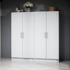 Prepac - Cabinet Accent Elite 32 po avec portes à panneaux, cabinet de rangement avec 3 étagères ajustables - Blanc-Dimensions assemblées : 32 po L x 65 po H x 16 po P