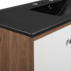 Modway - Transmit 48" Vanité de salle de bain murale - Noir noyer-Placage en plaques de particules et noyer