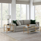 Hudson&Canal - Table d'appoint carrée Hera 50 cm de large avec étagère miroir - Laiton-Nettoyer avec un chiffon doux et sec, sans produits chimiques agressifs ni produits de nettoyage abrasifs