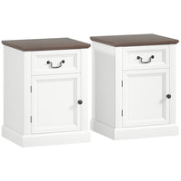 HOMCOM - Table d’appoint - blanc - lot de 2-Livré en lot de deux, idéal pour une disposition symétrique ou séparée 