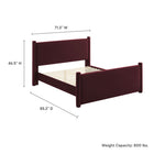 Modway - Rael Performance Velvet Lit plateforme Queen, Mûrier-8