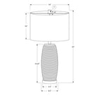 Monarch Specialties - Luminaire - 25 po H Lampe De Table - Céramique Gris - Abat-Jour Gris - Moderne-Avec un cordon transparent de 5 pieds de long, ce luminaire pratique et de taille idéale peut être placé sur une table d'appoint ou sur votre table de nuit pour donner un style contemporain discret à votre chambre à coucher