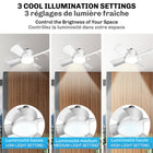 Bell+Howell - Lampe de ventilateur à douille de 15,7 po avec télécommande - Blanc-Facile à utiliser - aucun câblage ni installation nécessaire